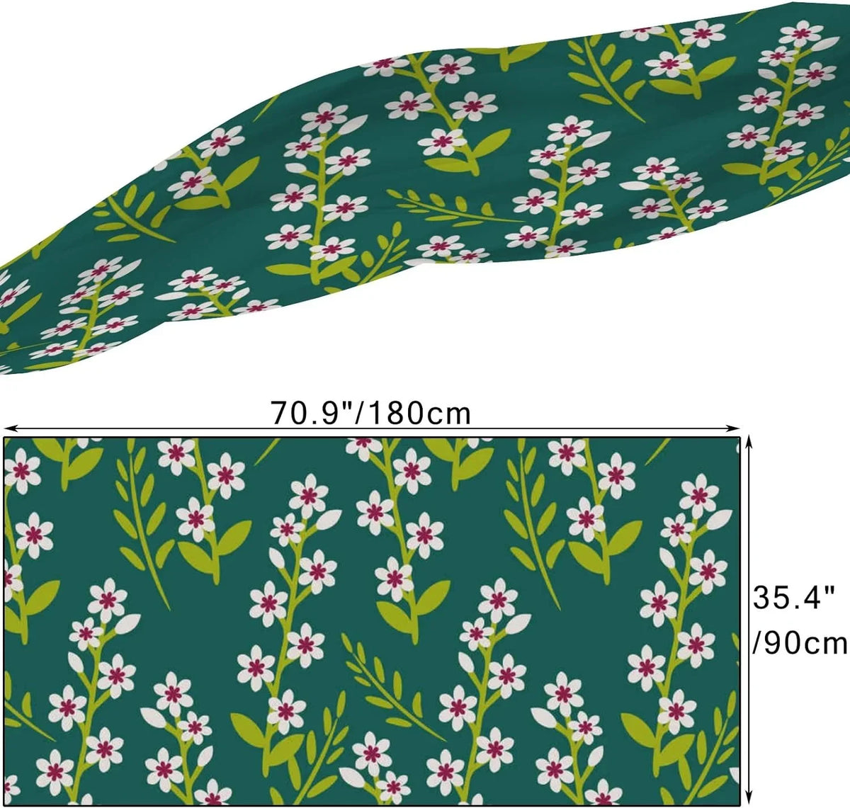 Hyjoy Beautiful Flowers Decoration Long Silk Neck Scarf Lightweight Shawl Wrap Scarves for Women Girls