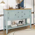 TREXM Cambridge Series Ample Storage Vintage Console Table with Four Small Drawers and Bottom Shelf for Living Rooms Entrances and Kitchens (Antique Gray OLD SKU WF190263AAE)