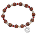 Mcvan BR343 7.5 in. 8 mm Red Stretch Bracelet with Holy Spirit Boxed
