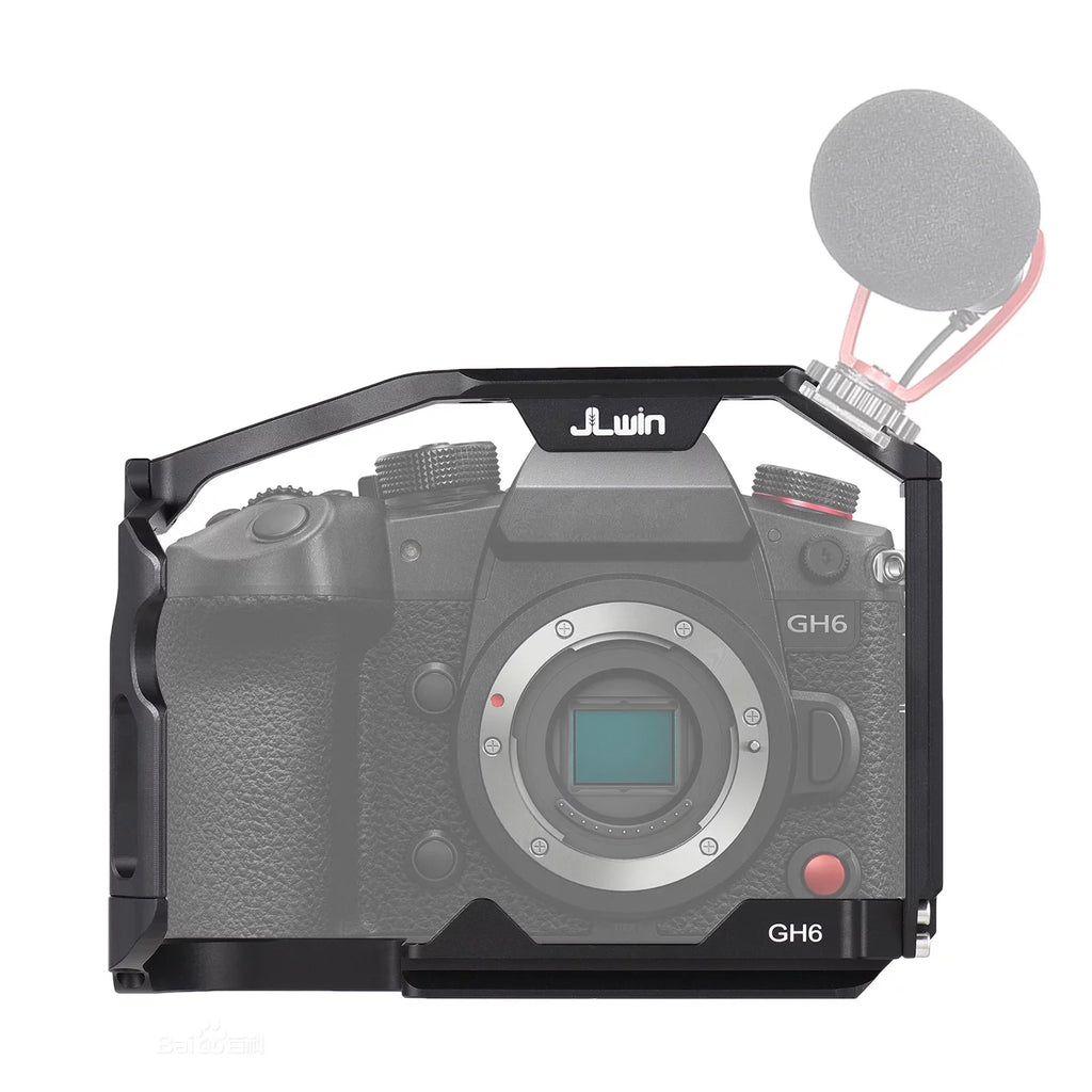 Dcenta Camera Cage Compatible with Panasonic GH6 Aluminum Alloy Construction with Cold Shoe Mount and Extensive Threaded Holes