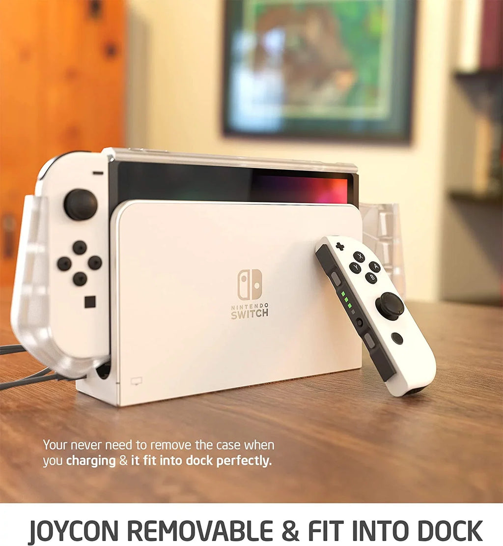 Dockable Case for Nintendo Switch O 2021, [Blade Series] TPU Grip Protective Cover Accessories Compatible