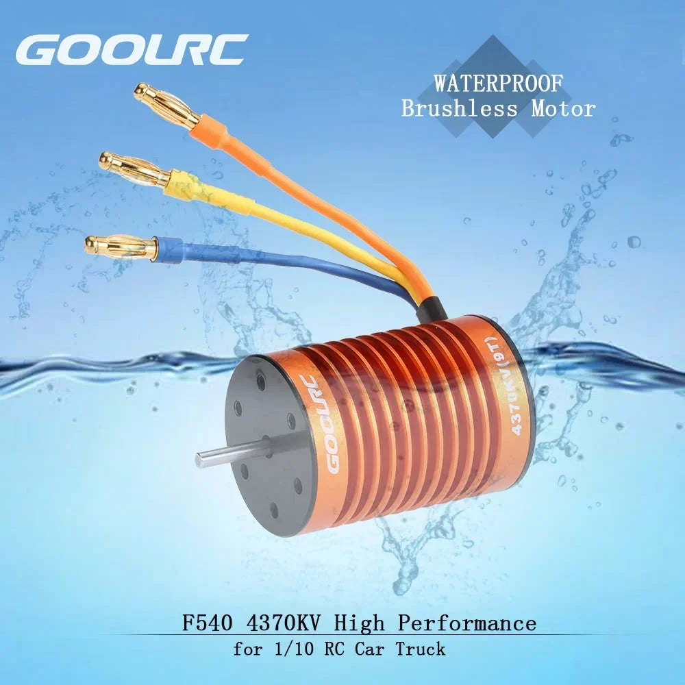 GoolRC Accessory,Motor 45a F540 4370kv Motor With 45a Motor And 45a Set 110 1/10 Remote Car 45a Esc Combo Set Car MotorCar 45a 110waterproof MotorCombo F540 Waterproof Rookin 1/10