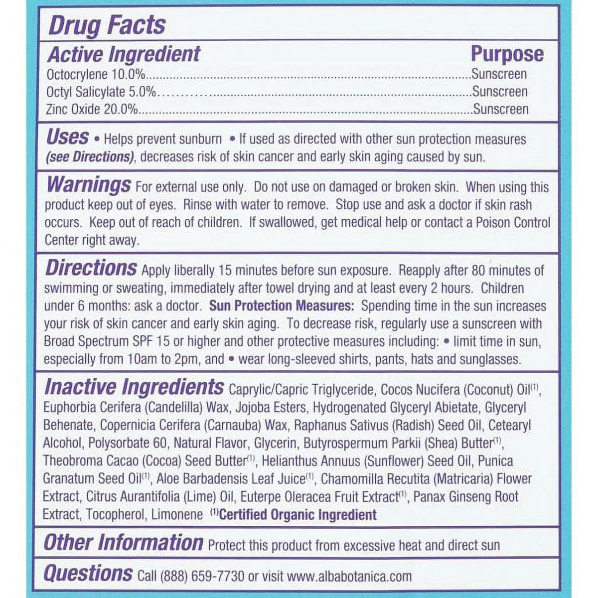 Alba Botanica Fast Fix Sun Stick SPF30 0.5 oz Pack of 3