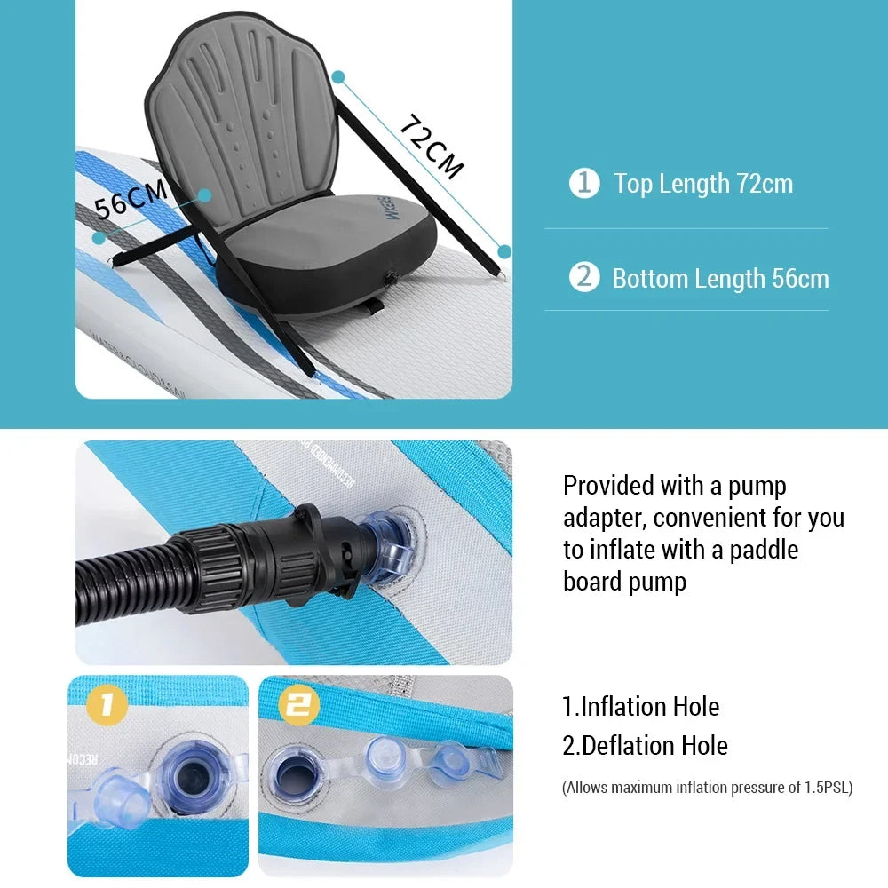Dadypet Air-filled Paddle Board Seat - Detachable and Adjustable for Kayaking