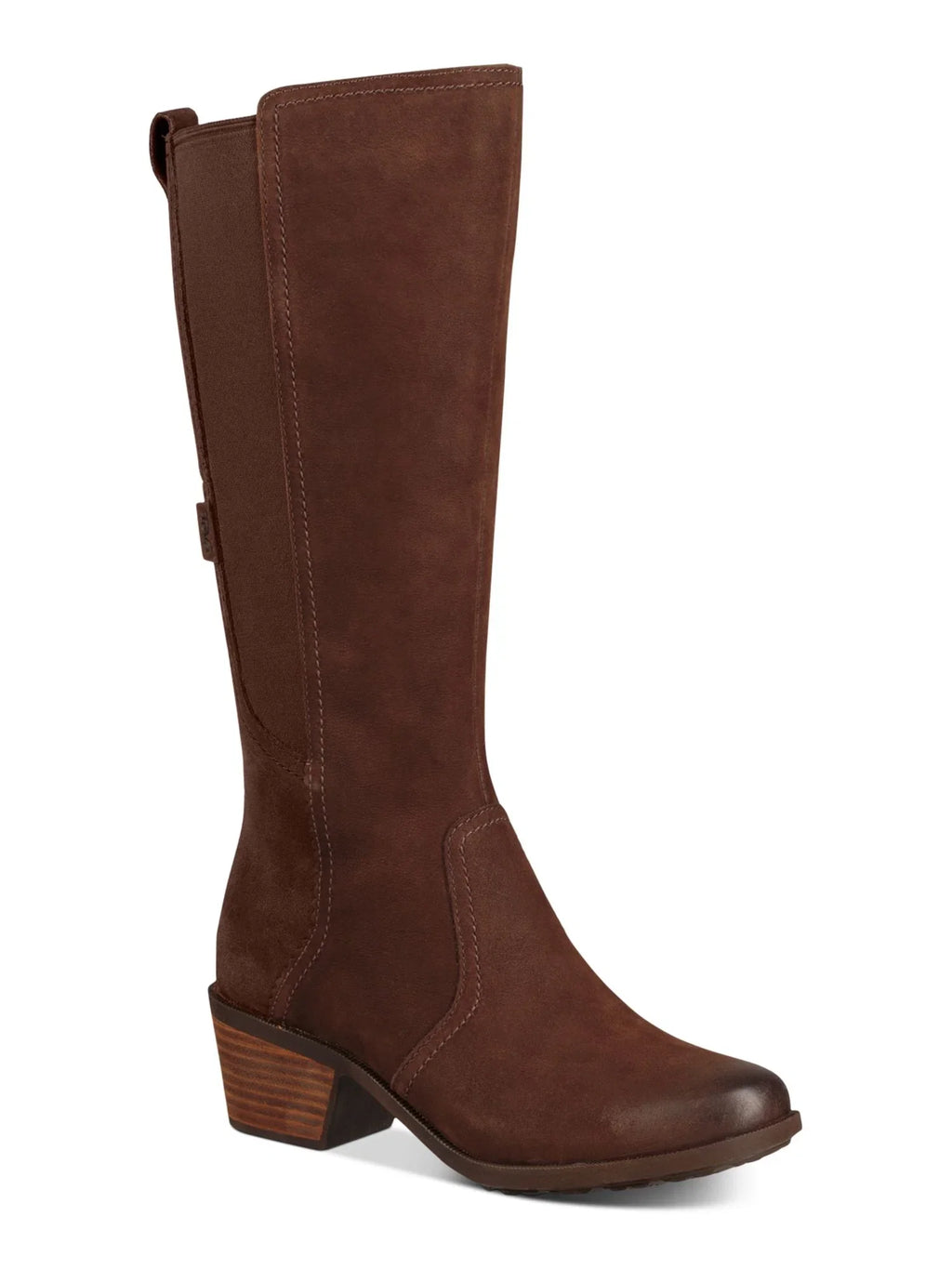 TEVA Womens Brown Waterproof Goring Padded Anaya Round Toe Block Heel Zip-Up Leather Riding Boot 7.5