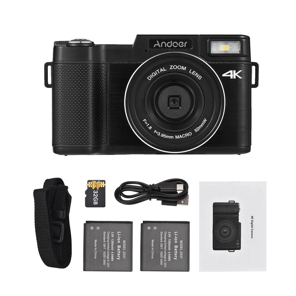 Andoer-2 Digital camera,TFT Rotatable Screen Rotatable Screen 48MP 16X Support 3.0-inch TFT Rotatable 2pcs Batteries Screen 48MP 4K Camera 3.0-inch TFT Portable Camera 3.0-inch 48MP 4K dsfen