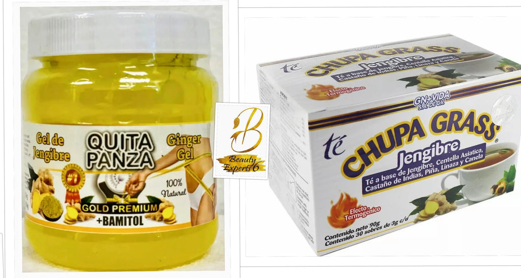 Quita Panza GEL para chupar la panza + Chupa grass TE (30Bags) excelente para bajar tallas y quemar grasa.