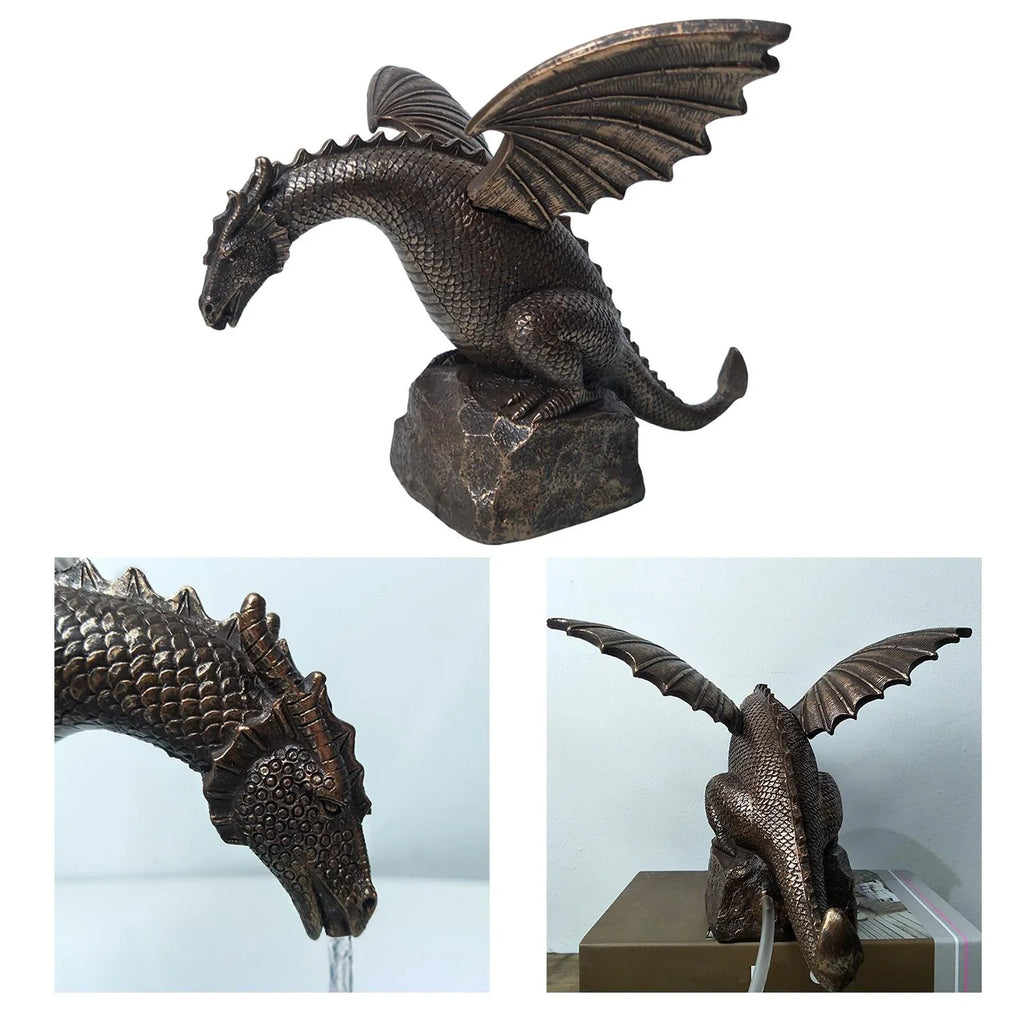 Creative fountain Dragon Statue Decorative Outdoor Sculpture, Dragon Shape Waterscape Decoration Garden Decor Sculpture