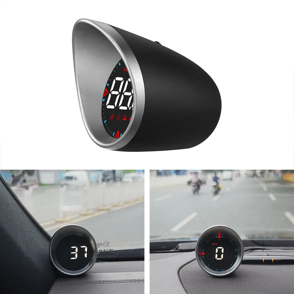 Car Head-up Display Digital Speedometer Display Driving Mileage, Compass Angle, Overspeed Alarm and Fatigue Driving Alarm