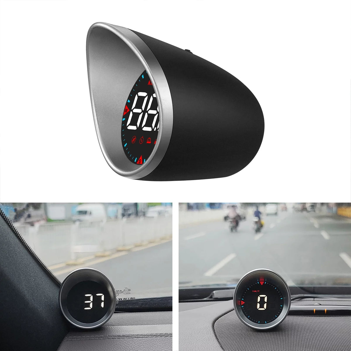 Car Head-up Display Digital Speedometer Display Driving Mileage, Compass Angle, Overspeed Alarm and Fatigue Driving Alarm