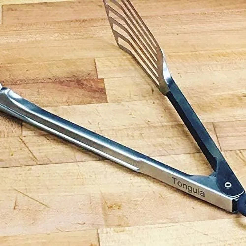 Tongula, Stainless Steel, 12", spatula,tongs, bbq,grilling, blackstone griddle, saute, fish spatula,fish turner, burgers, backyard,PATENT PENDING