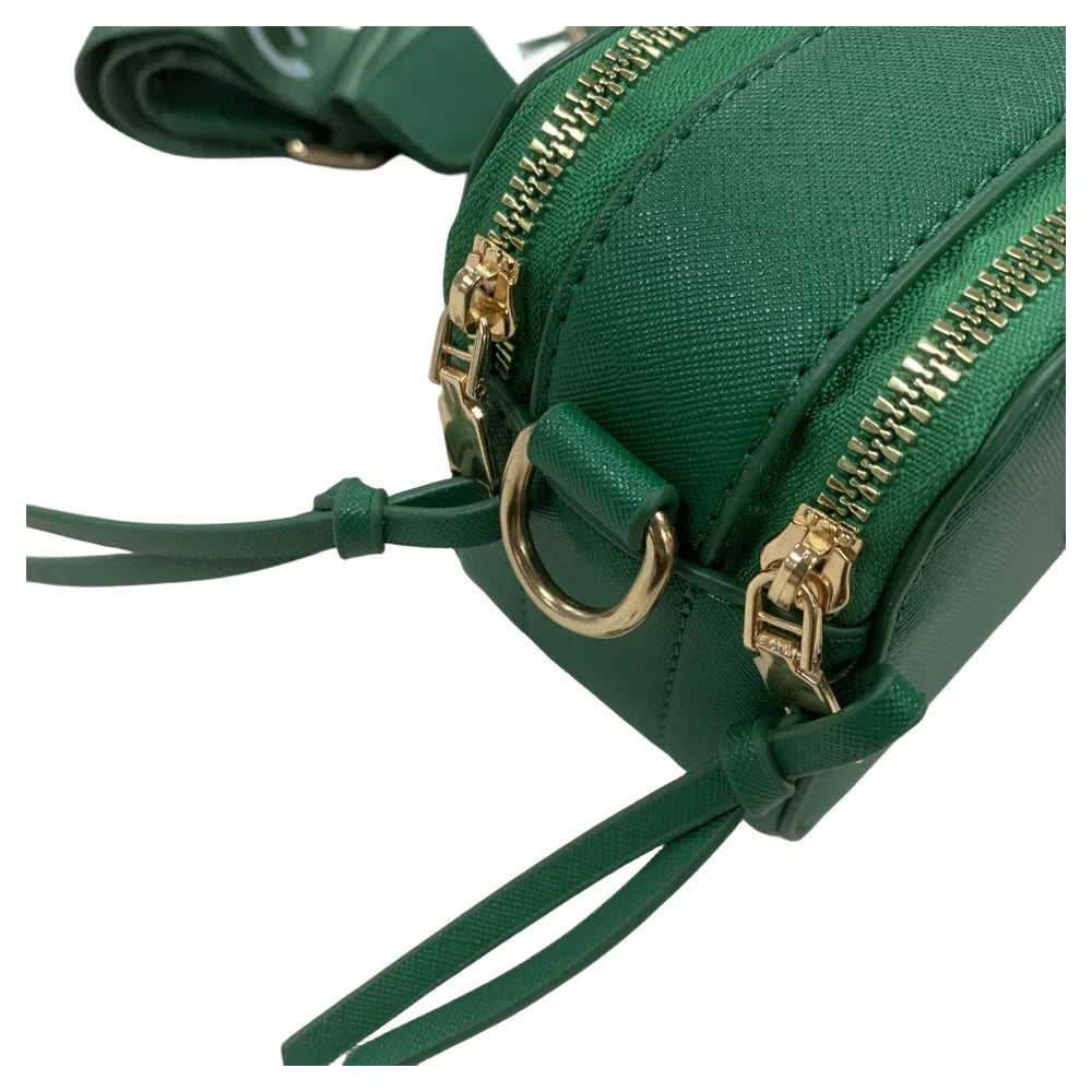 Women's Purple Leather Cross body Snapshot Bag with Logo Chain Strap