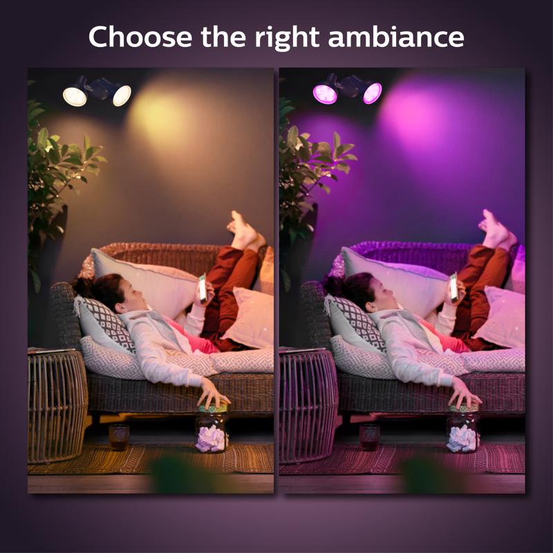 Philips Hue White and Color Ambiance - LED spot light bulb - shape: PAR38 - E26 - 14 W (equivalent 100 W) - white/colored light - 2000-6500 K