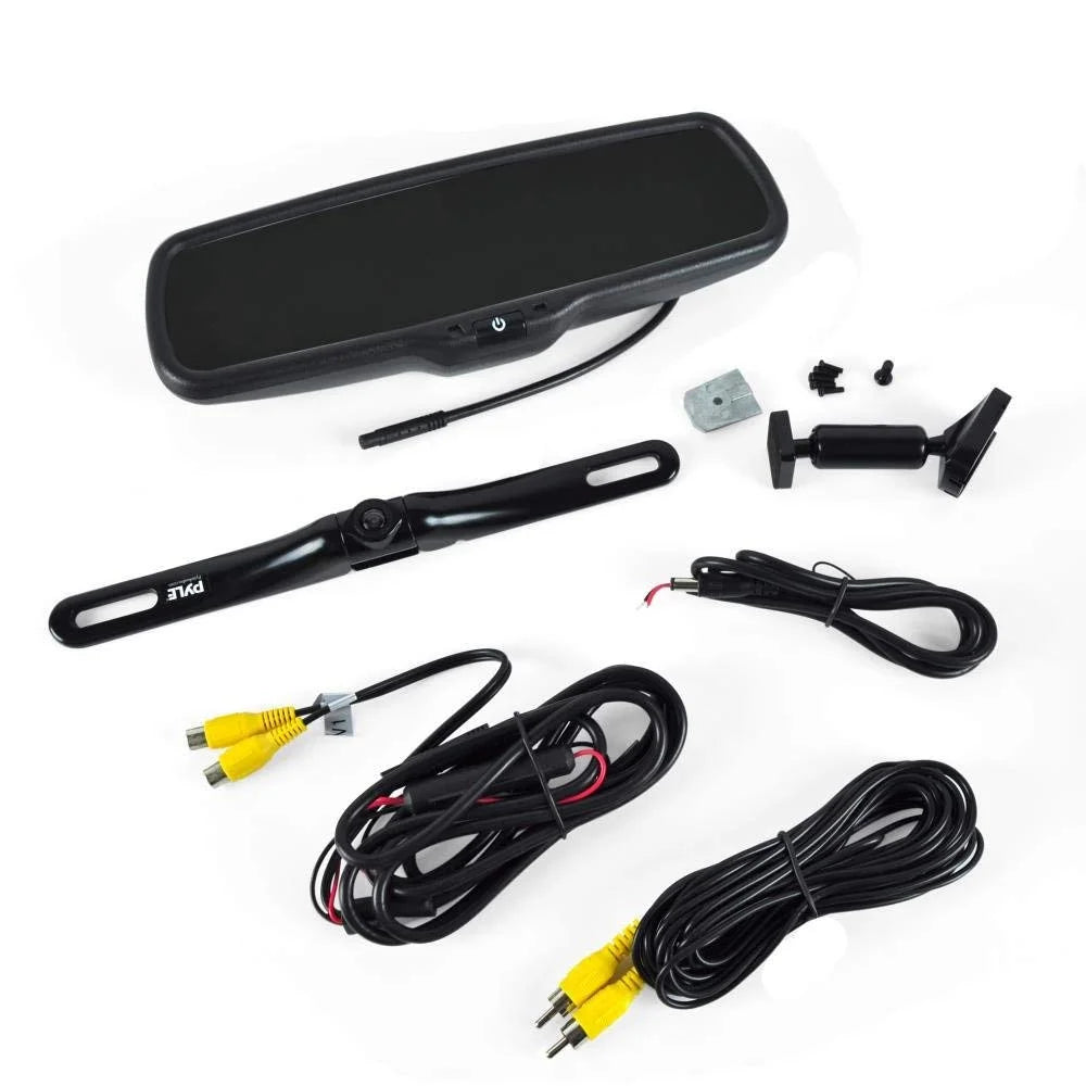 PYLE PLCM4550 - Backup Car Camera Rear View Mirror Screen Monitor System with Parking & Reverse Safety Distance Scale Lines