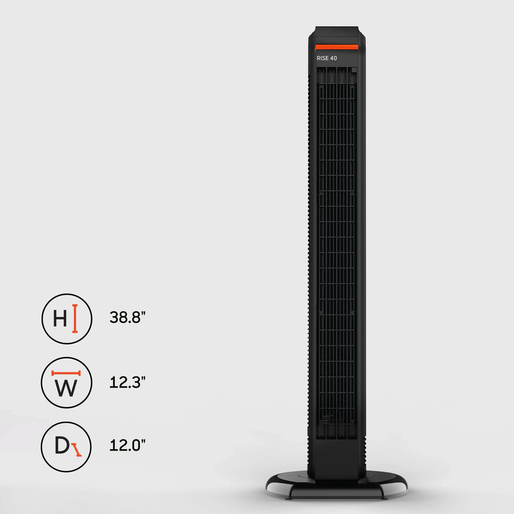 Sharper Image RISE 40 Oscillating Tower Fan with 4 Speeds and Remote Control