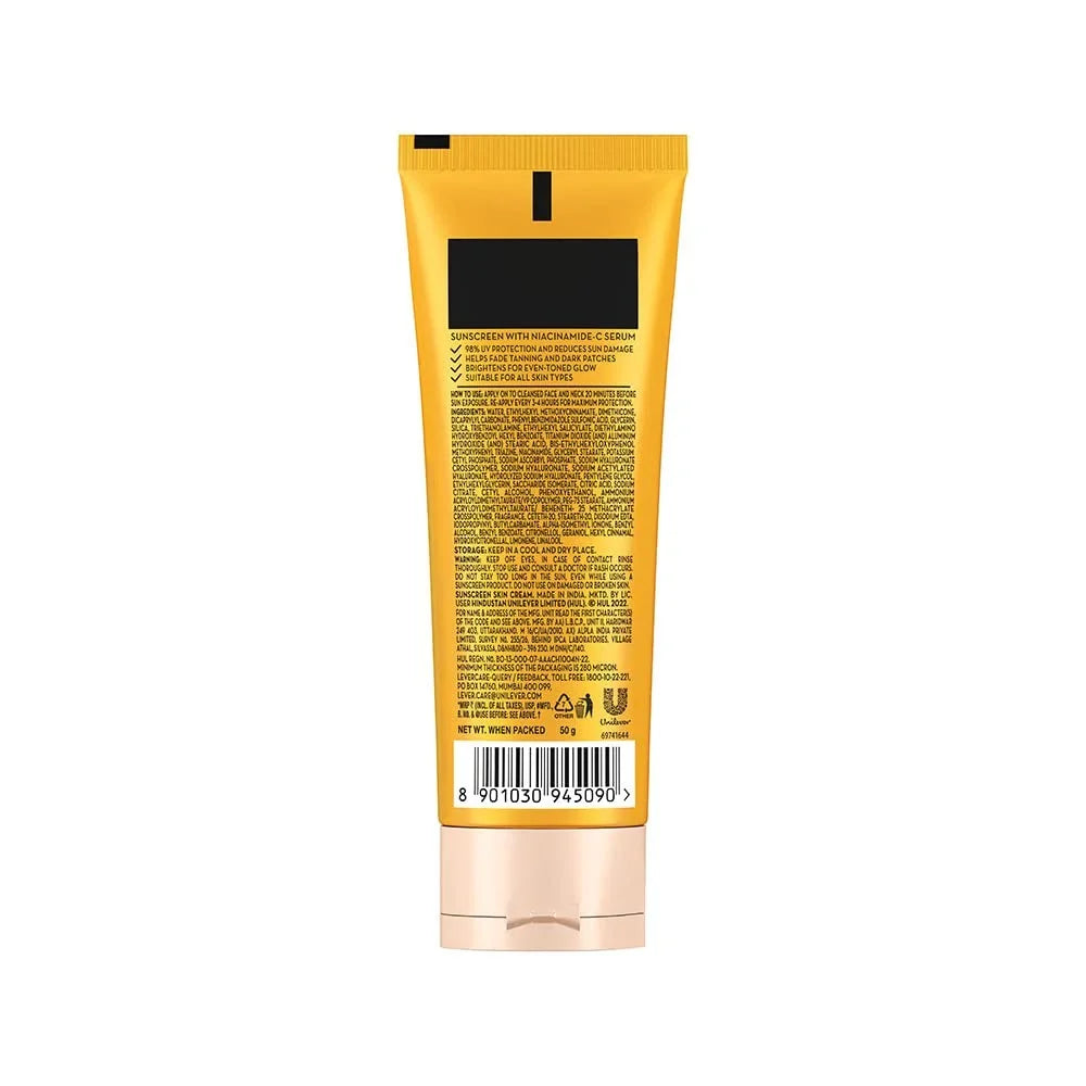 POND'S Serum boost sunscreen prevent and fade dark patches with the power of SPF 55 and NIACINAMIDE-C Serum 50g