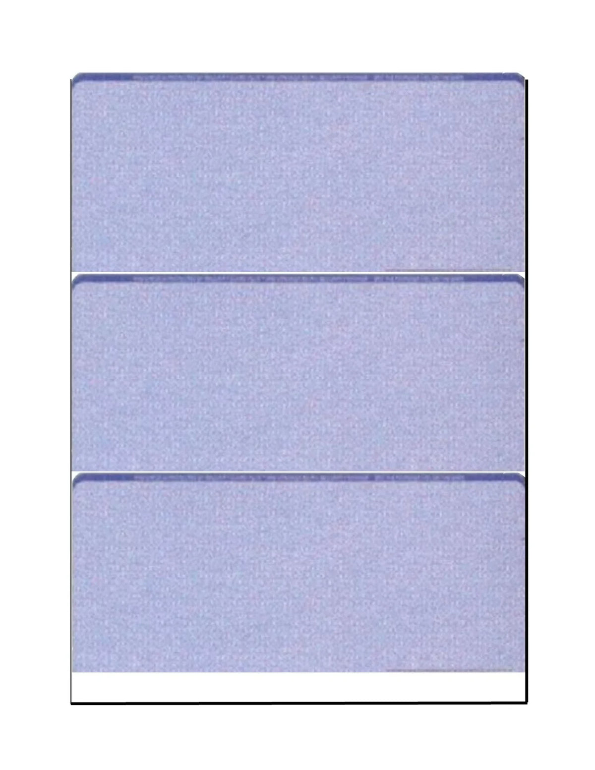 Zapco High-Security Check Paper, Blue w Complex Background Pattern, 8-1/2" x 11", Microperfed with 3-Up Checks, 12 Security Features - PACK OF 100 SHEETS