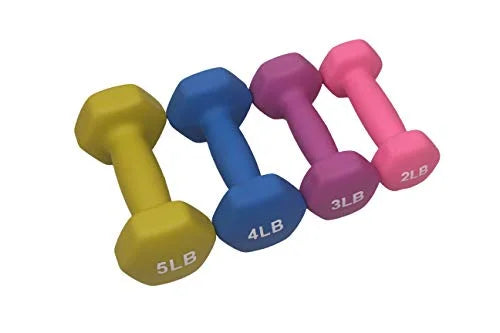 POWERT HEX Neoprene Dumbbell |Coated Colorful Hand Weights in Pair