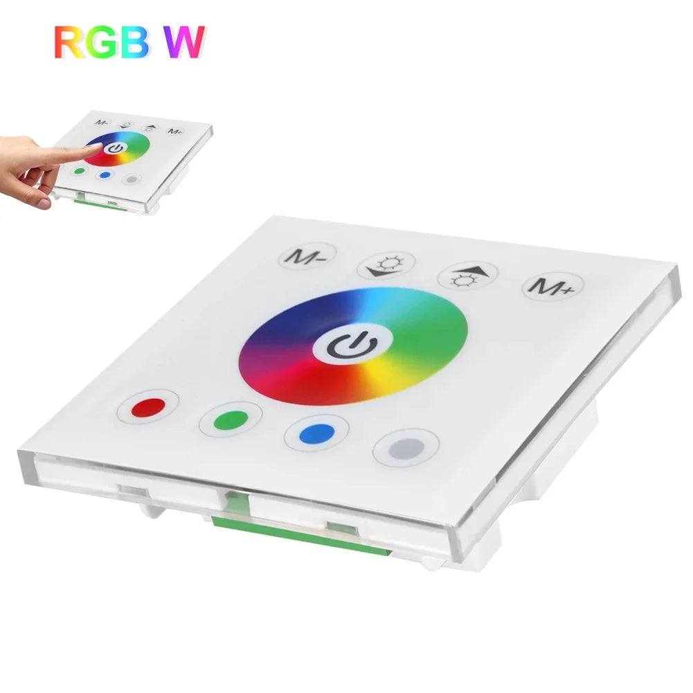 Ftory LED Touch Panel Controller - Wall Mounted Colorful RGBW LED Touch Panel Controller Dimmer Switch for LED Strip Light(white)