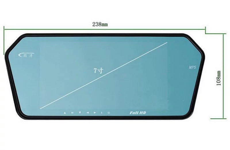 Full HD 7" inch TFT LCD Car Monitor Car RearView Mirror with Built-in Bluetooth Mp5 FM Photo Display USB TF Slot