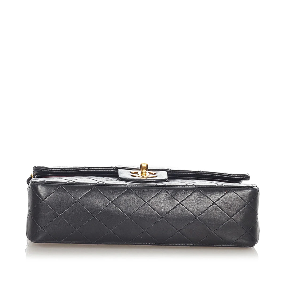 Pre-Owned Chanel Small Classic Double Flap Bag Lambskin Leather Black Shoulder Bag Women (Good)