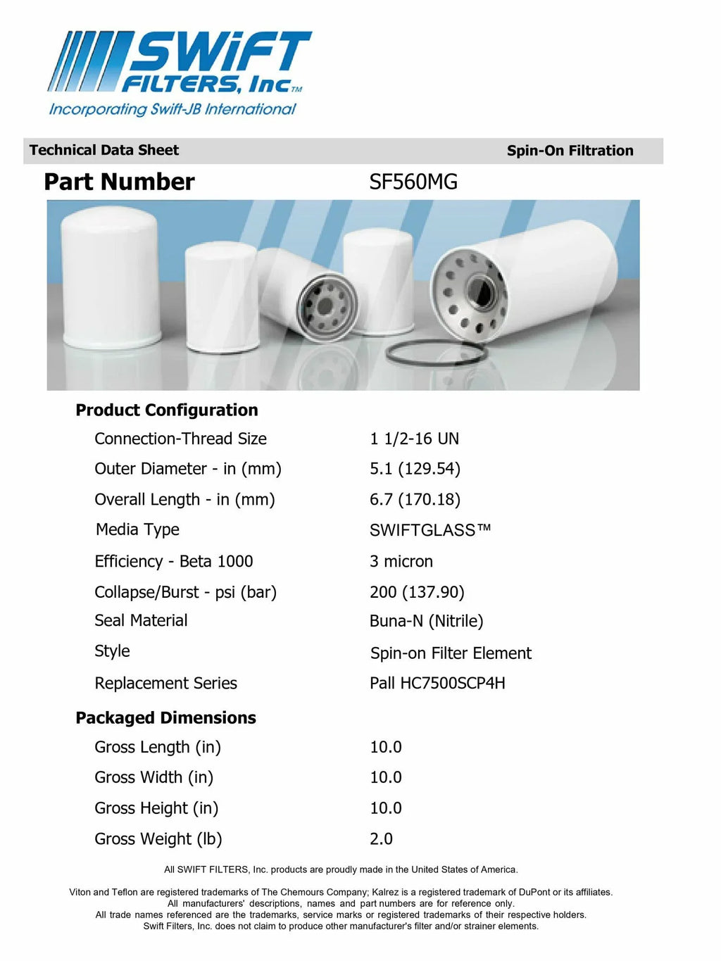 Direct Interchange for LHA SPE50BTA3in-On Filter Element Microglass Construction 3 Micron