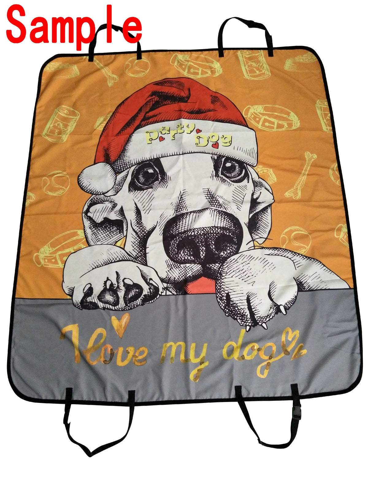 GCKG Dog Paws and Bones Pet Car Seat Cover Dog Car Seat Mat Hammock Cargo Mat Trunk Mat For Cars Trucks and SUV 54x60 inches