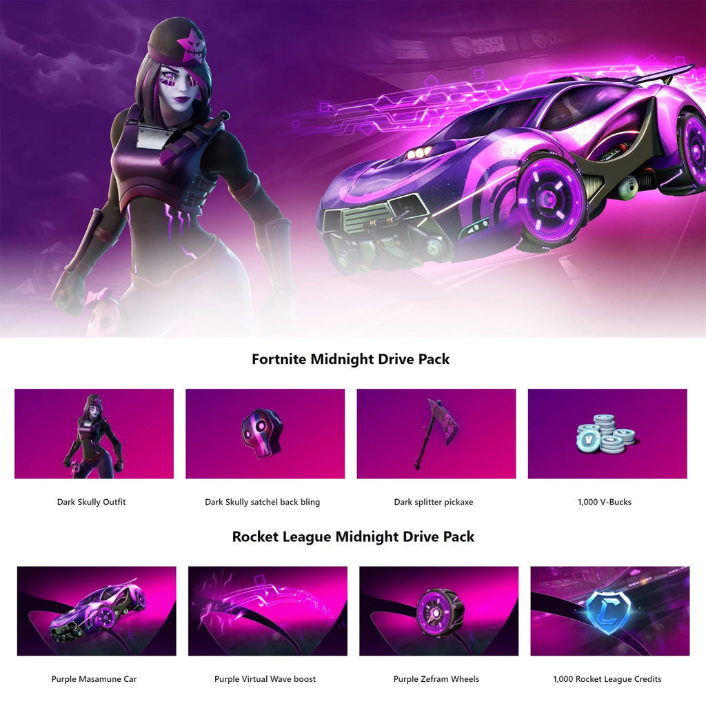 Microsoft Xbox Series S Fortnite & Rocket League Midnight Drive Pack Bundle with Overwatch 2 Waypoint Pack