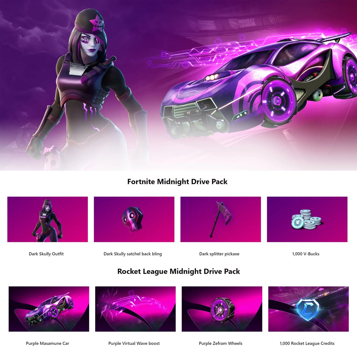 Microsoft Xbox Series S Fortnite & Rocket League Midnight Drive Pack Bundle with Overwatch 2 Waypoint Pack