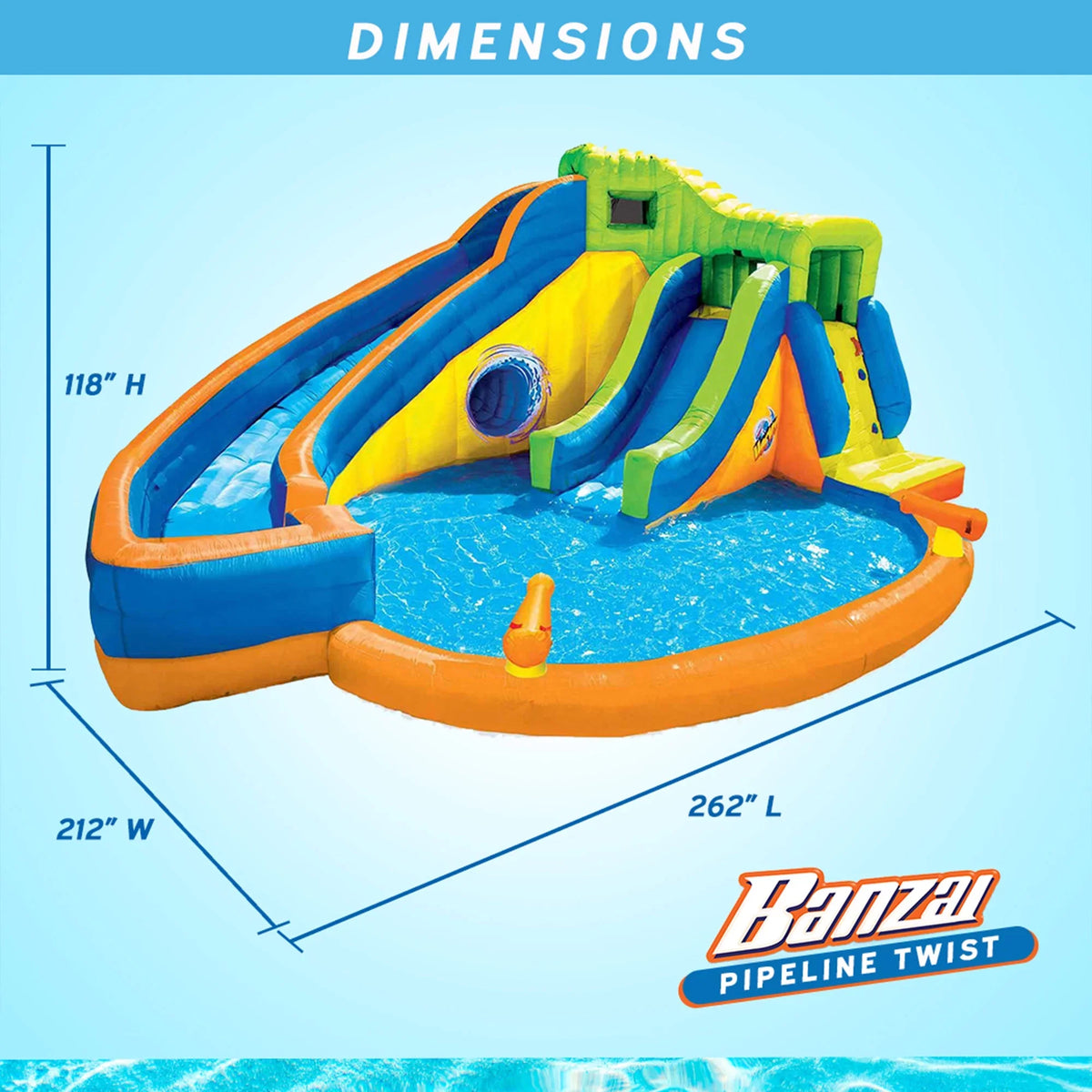 Banzai Pipeline Twist Kids Blow-up Backyard Waterpark Play Center