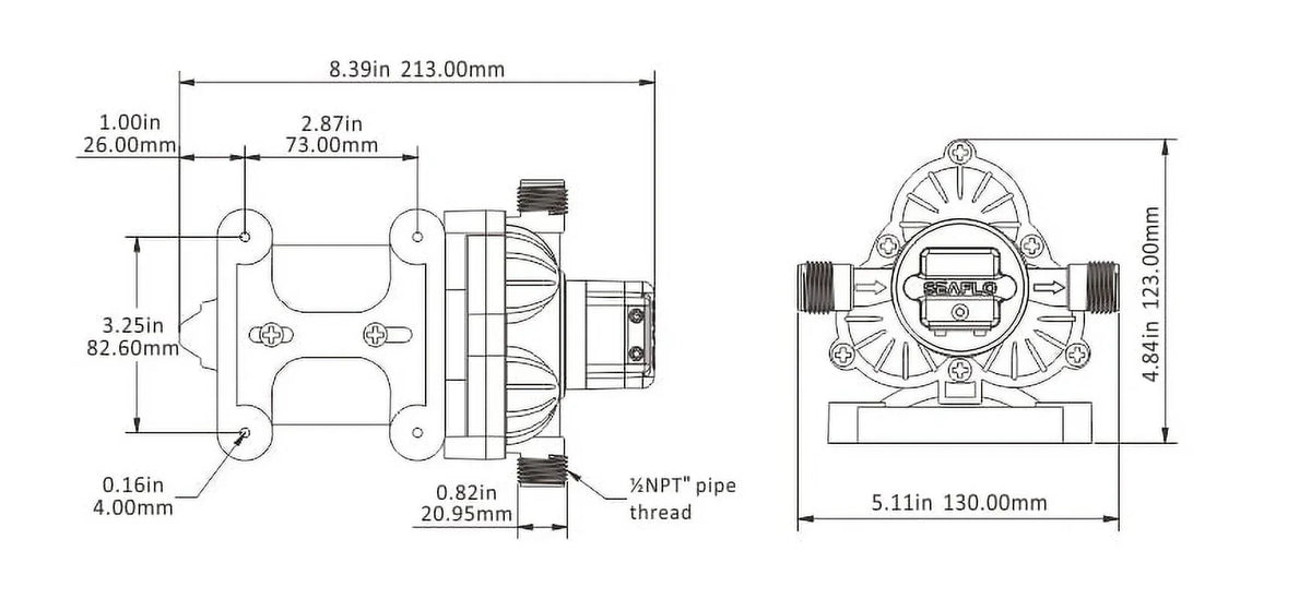 SEAFLO New 3.3 Gpm Automatic Water Pump Rv Boat 110v Ac 45psi