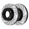 AutoShack Front Drilled Slotted Brake Rotors Black Pair of 2 Driver and Passenger Side Replacement for 2007-2021 Toyota Tundra 2008-2022 Sequoia 2016-2021 Land Cruiser 2016-2021 Lexus LX570 PR41484LR