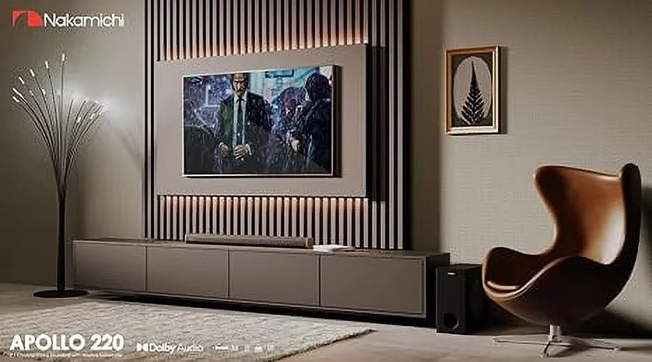Open Box Nakamichi Apollo 220 2.1 Dolby Audio SOUNDBAR - BLACK