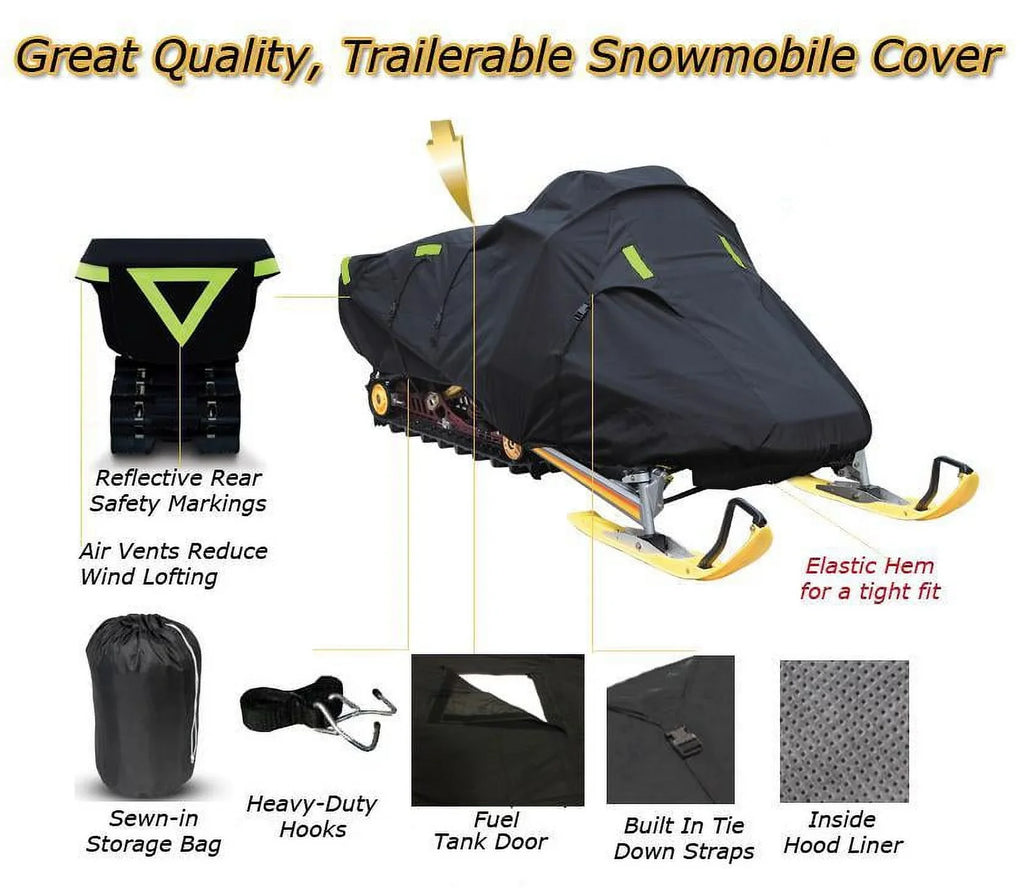 Snow Cover Compatible for 2004-2004 Ski Doo Bombardier snowmobile model GSX SPORT 1 UP 600, Trailerable 600 Denier Snow Machine Sled Gear