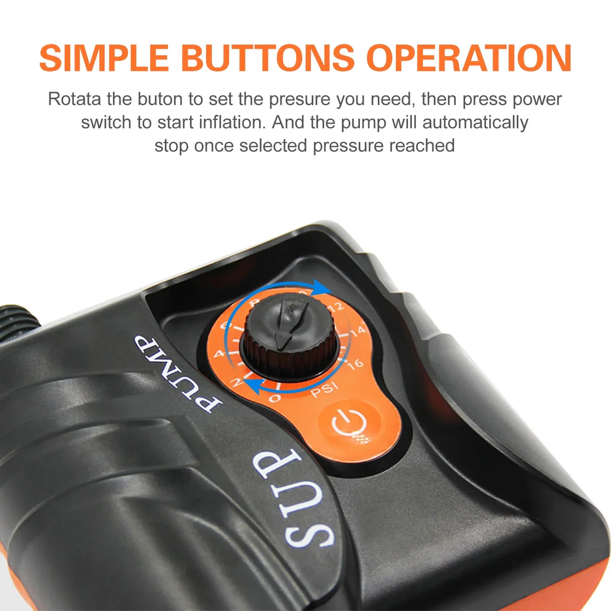 Reliable 16 PSI Electric Air Pump with 6 Nozzles for Blow-up and Boats at ammoon