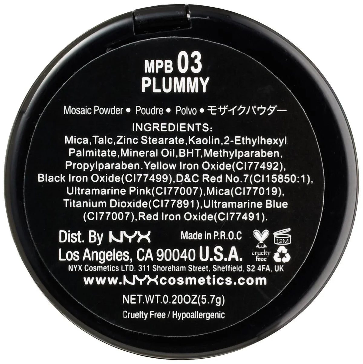 Nyx Professional Makeup Mosaic Blush Powder, Plummy, 0.20-Ounce