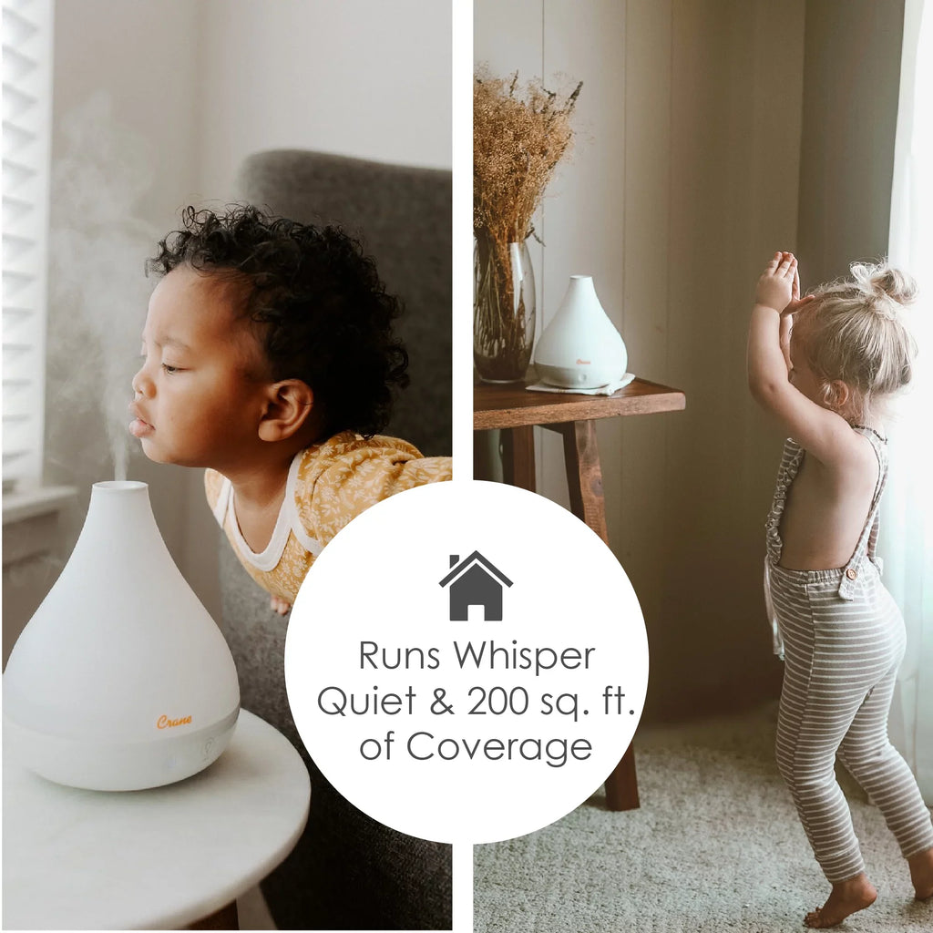 Crane Cone Shape Ultrasonic Cool Mist Aroma Diffuser, Model EE-5953AD, White