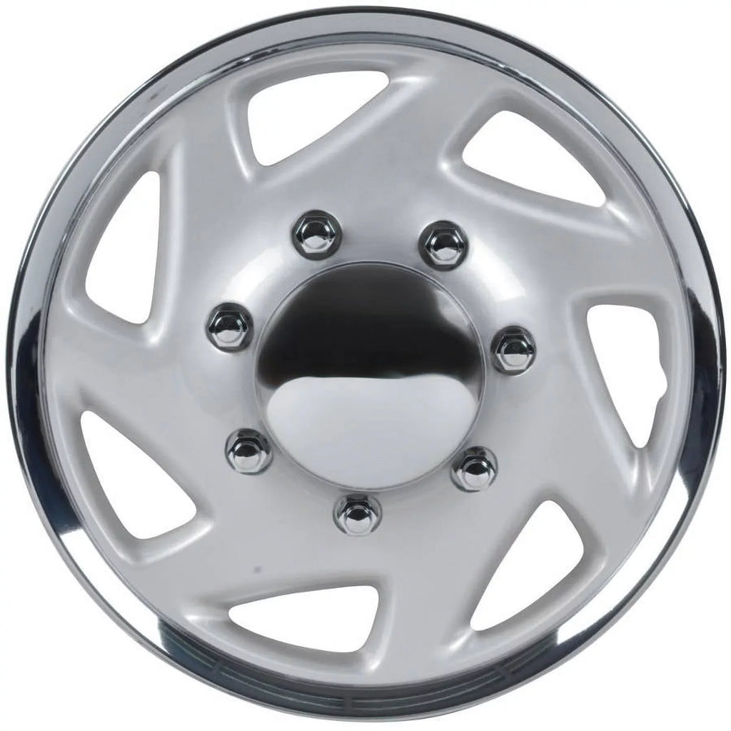 BDK Ford E-Series Style Hubcaps Wheel Cover, 16" Chrome Replica Cover, 4 Pieces