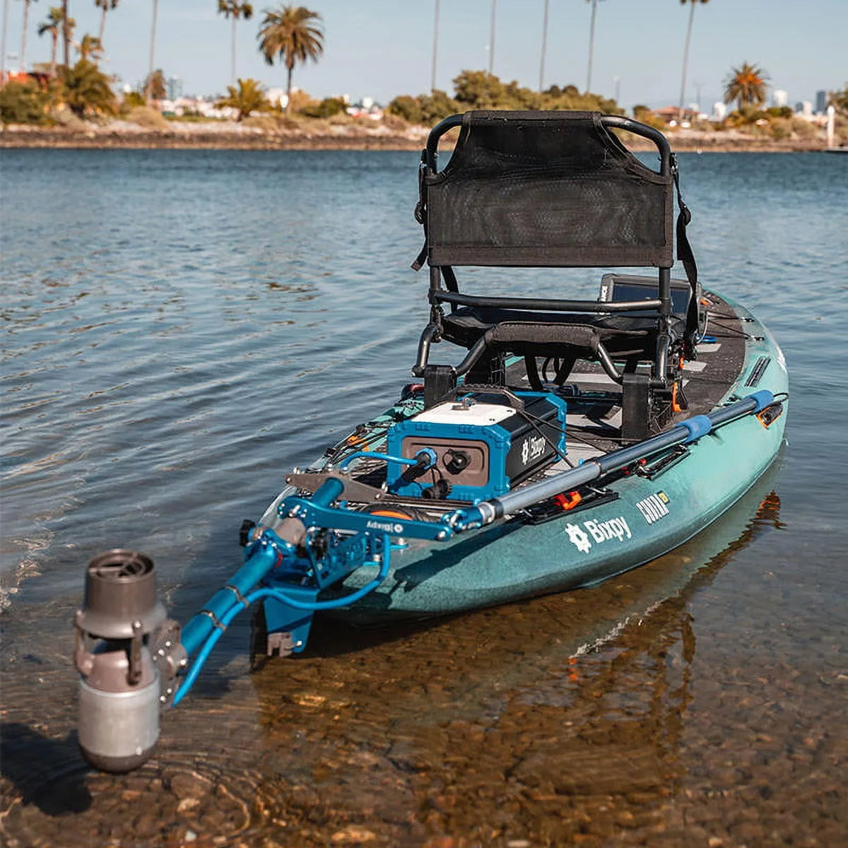 Bixpy K-1 Outboard Kit with SUN80 Solar Panel - Electric Marine Trolling Motor with 378 Wh Battery,Perfect for Kayak, Inflated Watercraft, Paddle Boards