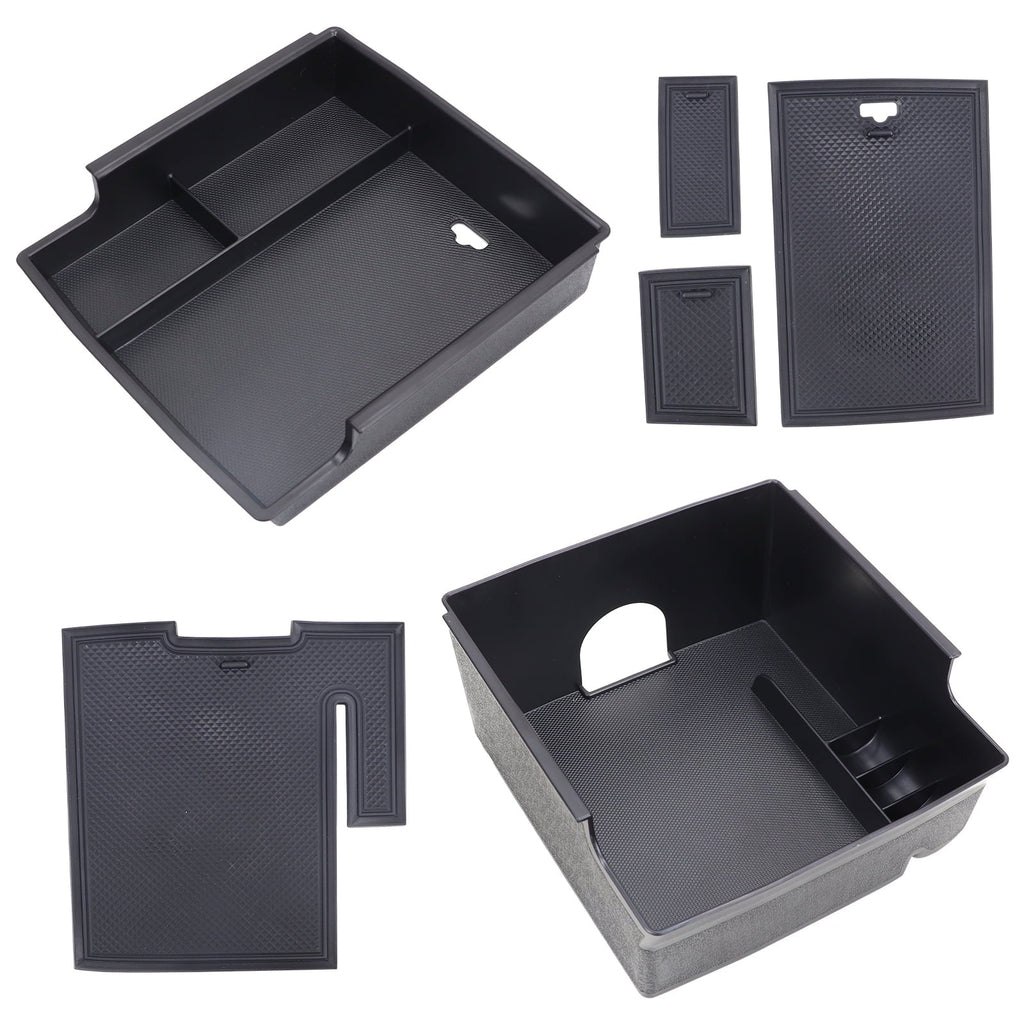 AUFER Center Console Organizer Tray,Car Central Control Storage Box Compatible with for Ford Bronco 2021 2022 2 Door 4 Door ABS Armrest Double Layer Storage Tray (2PCS)