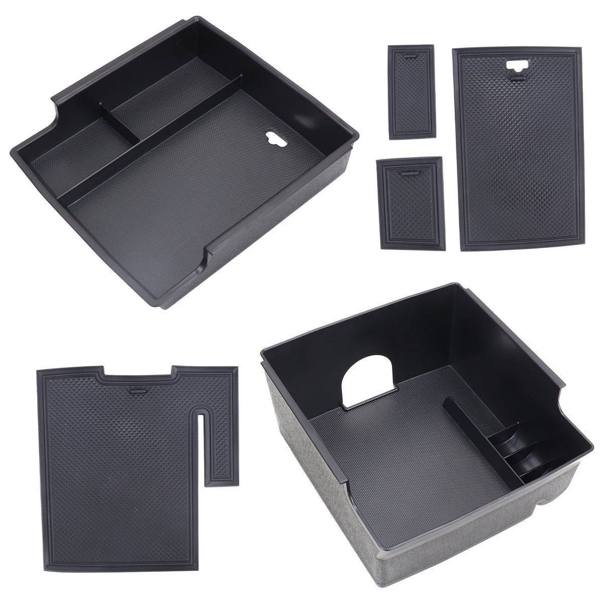 AUFER Center Console Organizer Tray,Car Central Control Storage Box Compatible with for Ford Bronco 2021 2022 2 Door 4 Door ABS Armrest Double Layer Storage Tray (2PCS)