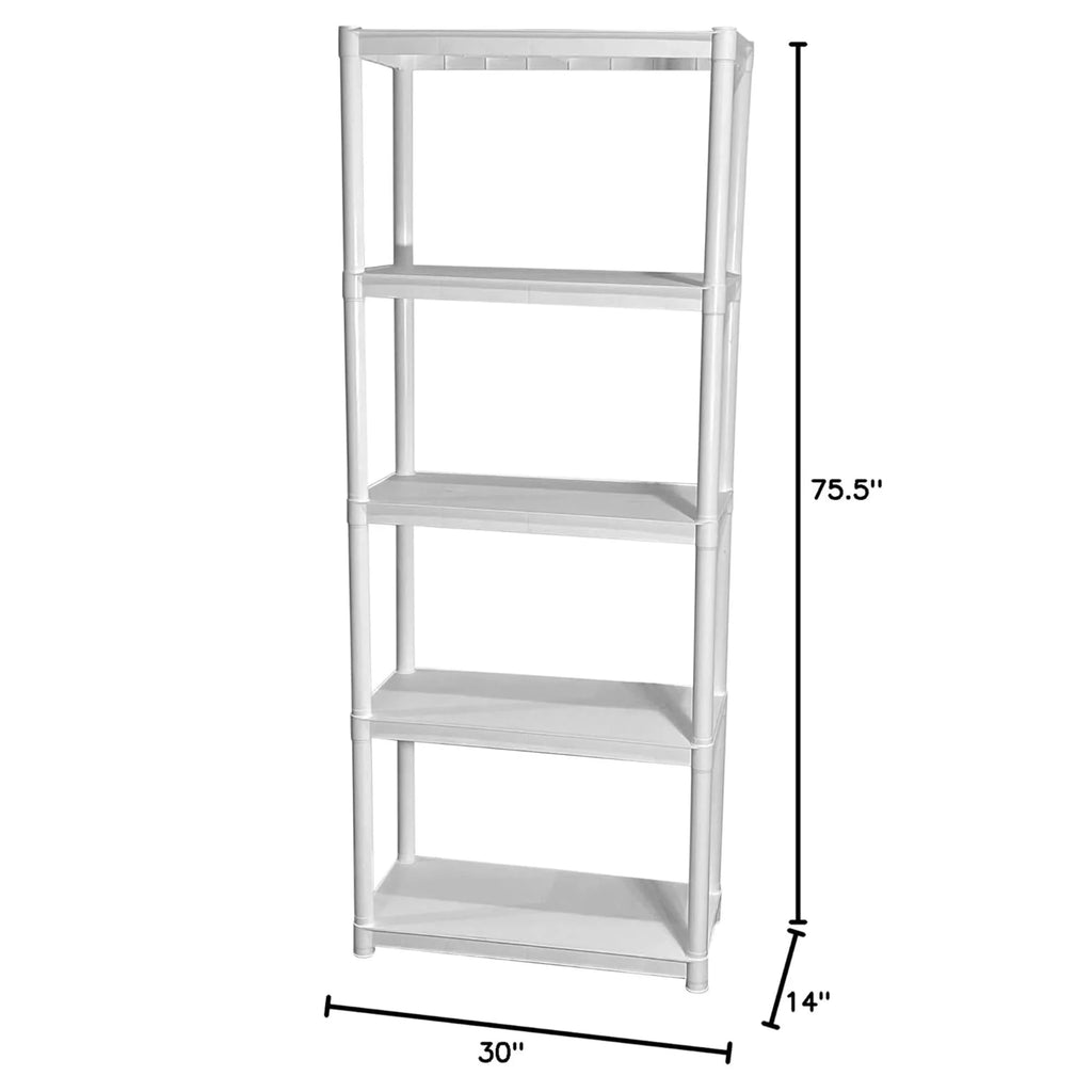 Juggernaut Storage 75.5" Plastic 5 Tier Garage/Shed Utility Shelving Rack