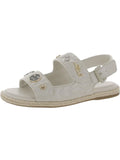 Karl Lagerfeld Paris Womens Charlay Faux Leather Embellished Slingback Sandals
