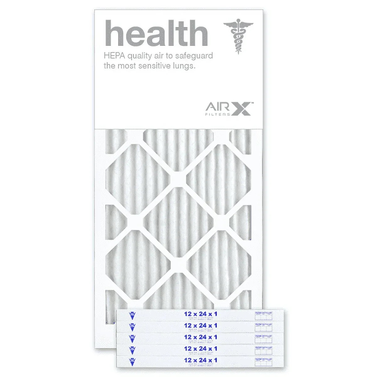AIRx Filters Health 12x24x1 Air Filter MERV 13 AC Furnace Pleated Air Filter Replacement Box of 6, Made in the USA