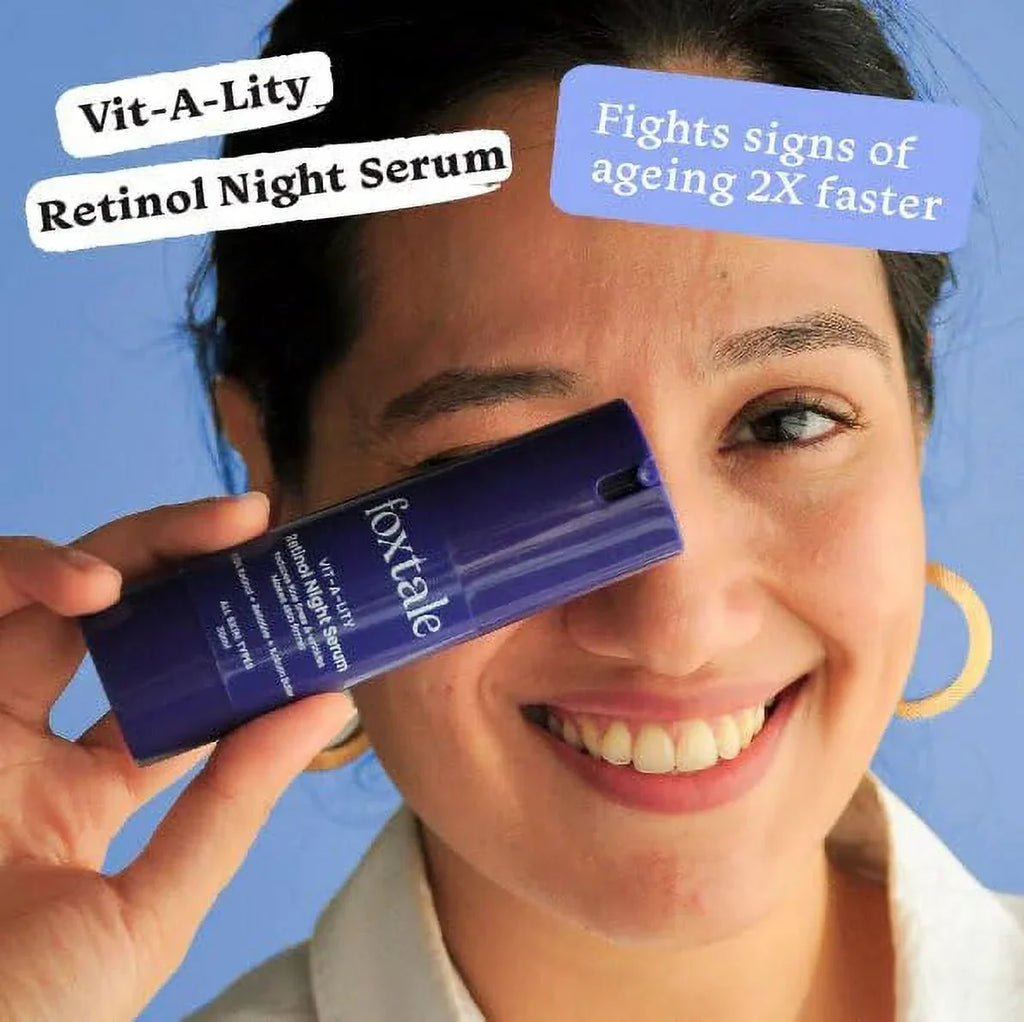 Foxtale 0.15% Beginner Friendly Retinol Night Serum for Anti Ageing | Retinol Night Cream | Face Lift and Tightening | Reduces fine lines and wrinkles | No Purg