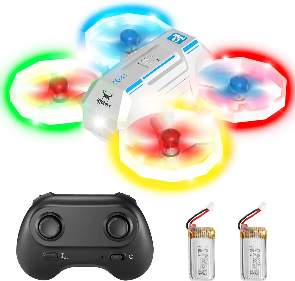 Open Box HYG Toys Mini RC Drones for Kids with Turn Signal Light - WHITE