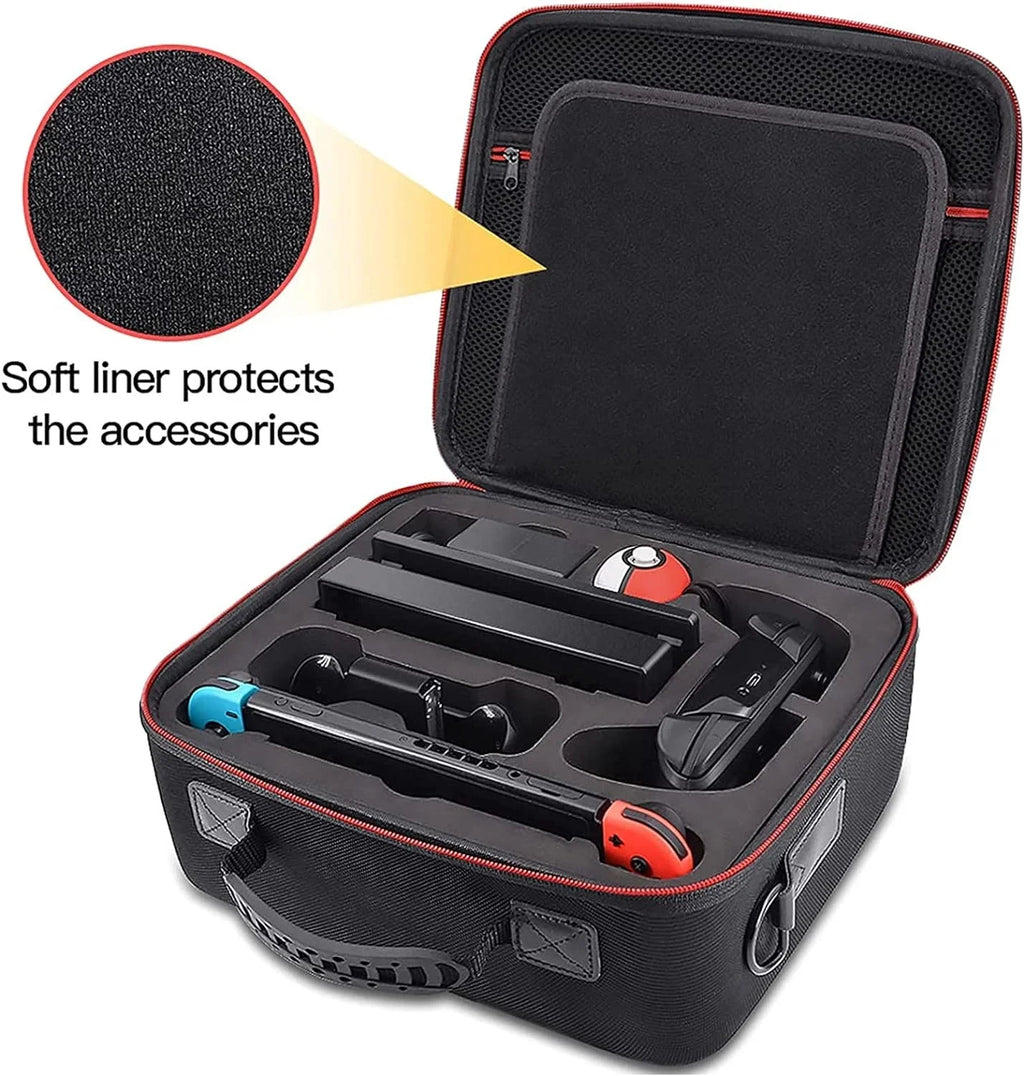 HEYSTOP Carrying Case Compatible with Nintendo Switch / Switch OLED Model 2021, Portable Hard Shell Travel Bag for Switch Console & Accessories