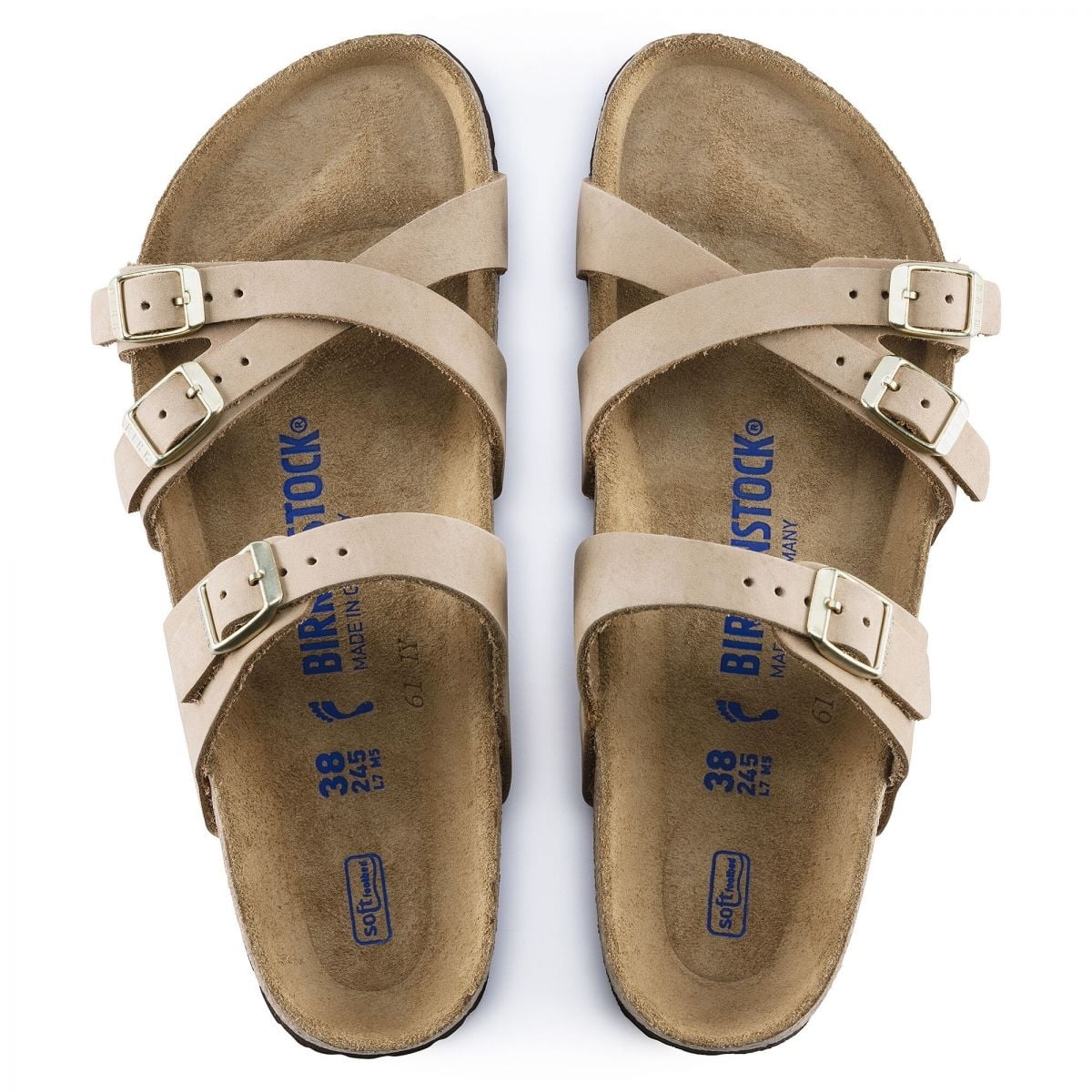 Birkenstock Women's Franca Soft Footbed Sandcastle Nubuck - Narrow - 1022973 SANDCSTLE