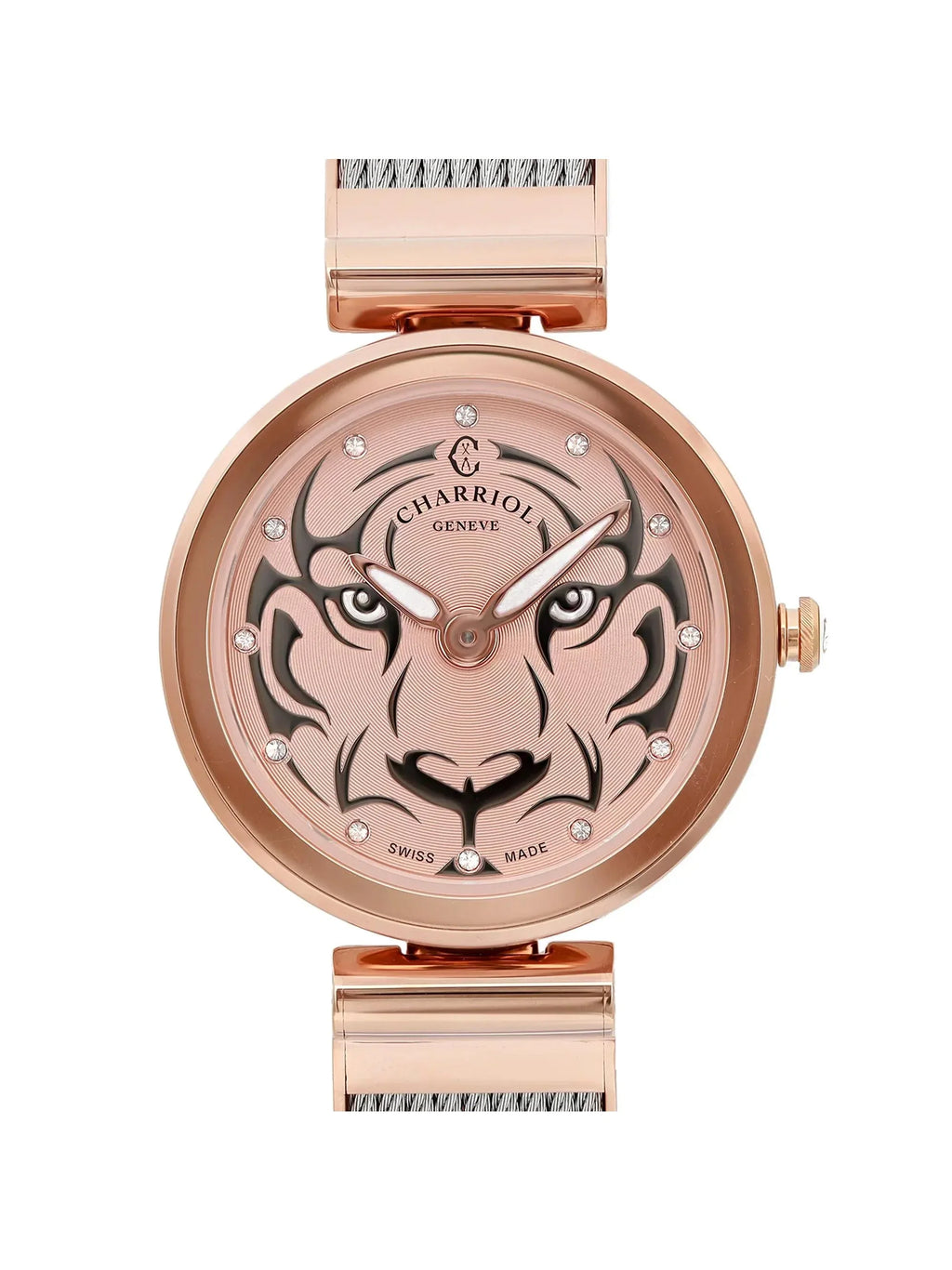 Pre-owned Charriol Forever Tiger Steel Ladies Watch FE32.102.029 (Like New)