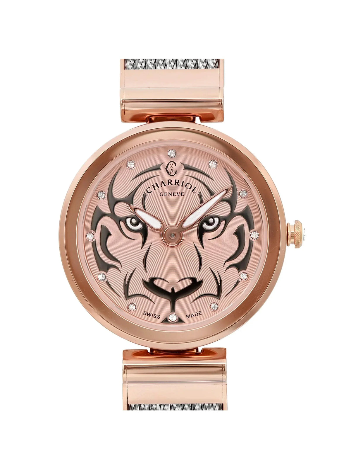 Pre-owned Charriol Forever Tiger Steel Ladies Watch FE32.102.029 (Like New)